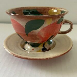 Charlotte Karlsson Signed Hand Glazed Teacup and Saucer